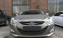 2 099 р. Сетка на бампер Russtal (черная) Hyundai I40 1 VF дорестайлинг седан (2011-2015)  с доставкой в г. Пермь. Увеличить фотографию 4