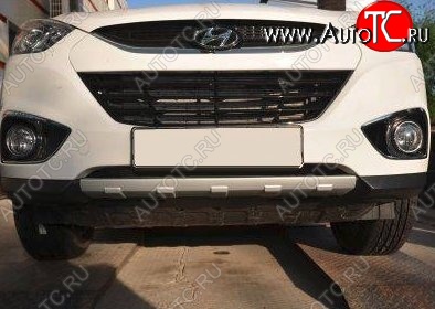 4 749 р. Накладка на передний бампер CT Hyundai IX35 LM дорестайлинг (2009-2013) (Неокрашенная)  с доставкой в г. Пермь