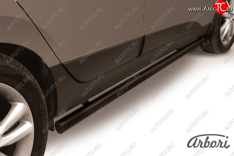 6 299 р. Защита заднего бампера Arbori (черная, 1 труба d57 mm). Hyundai IX35 LM дорестайлинг (2009-2013)  с доставкой в г. Пермь