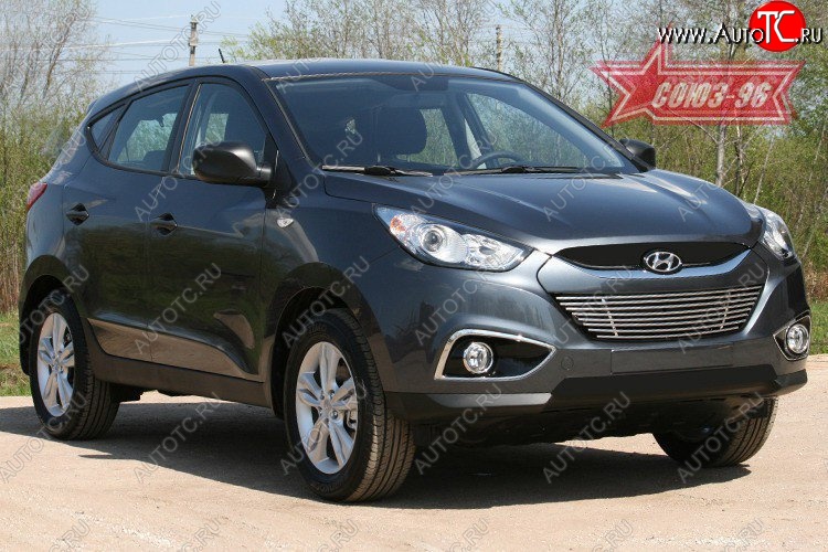 6 299 р. Декоративный элемент воздухозаборника верхнего Souz-96 (d10) Hyundai IX35 LM дорестайлинг (2009-2013)  с доставкой в г. Пермь