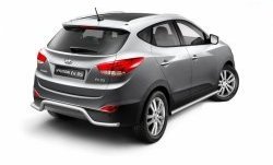 8 599 р. Защита порогов из круглой трубы диаметром 63 мм Petroil Tuning  Hyundai IX35  LM (2009-2018) дорестайлинг, рестайлинг (Нержавеющая полированная сталь)  с доставкой в г. Пермь. Увеличить фотографию 2