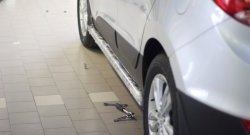 8 599 р. Защита порогов из круглой трубы диаметром 63 мм Petroil Tuning  Hyundai IX35  LM (2009-2018) дорестайлинг, рестайлинг (Нержавеющая полированная сталь)  с доставкой в г. Пермь. Увеличить фотографию 4