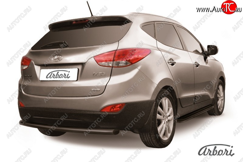 9 799 р. Защита заднего бампера Arbori (черная, 1 труба d57 mm). Hyundai IX35 LM дорестайлинг (2009-2013)  с доставкой в г. Пермь