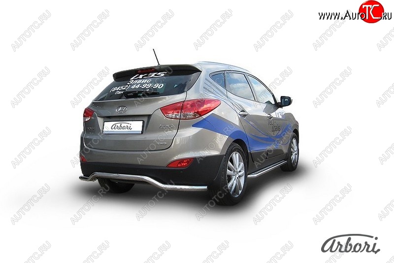 12 959 р. Защита заднего бампера Arbori (волна, нержавейка, 1 труба d57 mm). Hyundai IX35 LM дорестайлинг (2009-2013)  с доставкой в г. Пермь
