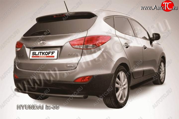 5 799 р. Защита заднего бампера из трубы d57 Slitkoff  Hyundai IX35  LM (2009-2018) дорестайлинг, рестайлинг (Цвет: серебристый)  с доставкой в г. Пермь
