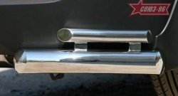 Защита заднего бампера из двойных боковых уголков Souz-96 (d76/42) Hyundai IX35  LM (2009-2018) дорестайлинг, рестайлинг