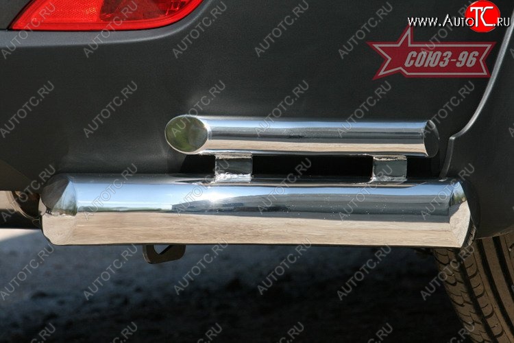 16 919 р. Защита заднего бампера из двойных боковых уголков Souz-96 (d76/42)  Hyundai IX35  LM (2009-2018) дорестайлинг, рестайлинг  с доставкой в г. Пермь