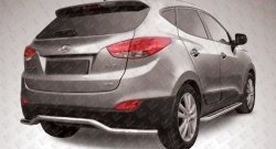 Защита заднего бампера из фигурной трубы диаметром 57 мм Slitkoff Hyundai IX35  LM (2009-2018) дорестайлинг, рестайлинг