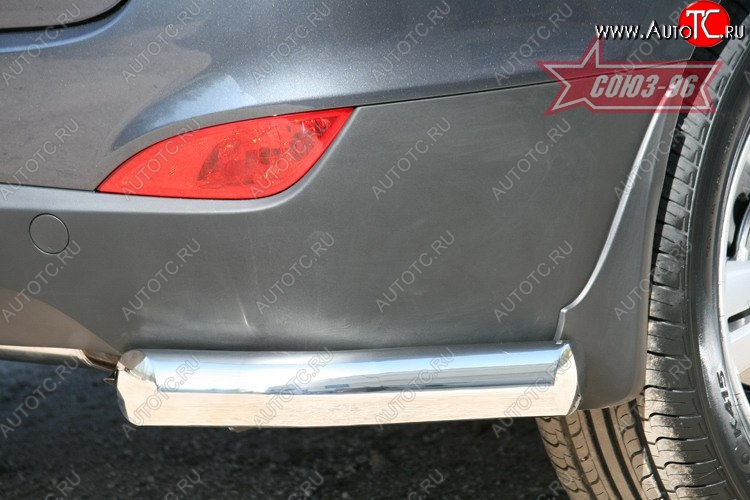 2 564 р. Защита заднего бампера из боковых уголков Souz-96 (d76) Hyundai IX35 LM дорестайлинг (2009-2013)  с доставкой в г. Пермь