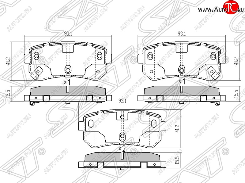 599 р. Колодки тормозные задние SAT Hyundai Tucson LM (2010-2017)  с доставкой в г. Пермь