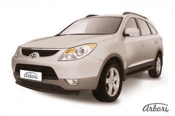 Защита переднего бампера Arbori (черная, 1 труба d57 mm). Hyundai IX55  EN (2006-2013)
