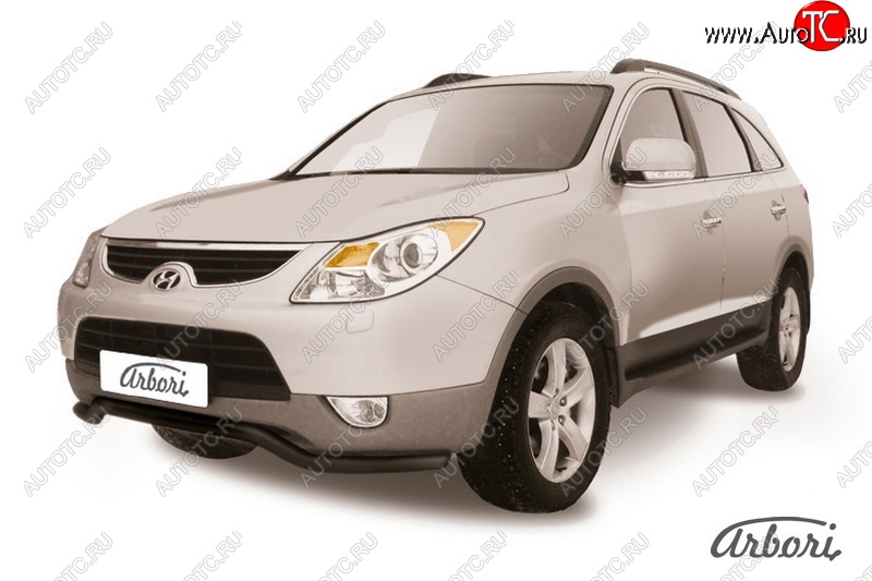 7 199 р. Защита переднего бампера Arbori (волна, черная, 1 труба d57 mm).  Hyundai IX55  EN (2006-2013)  с доставкой в г. Пермь