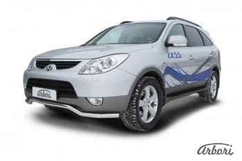 Защита переднего бампера Arbori (волна, нержавейка, 1 труба d57 mm). Hyundai IX55  EN (2006-2013)