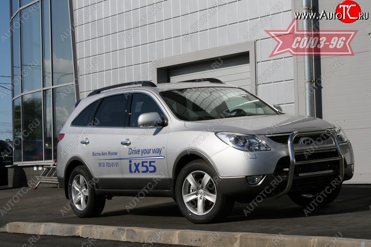 13 499 р. Защита переднего бампера Souz-96 (d60)  Hyundai IX55  EN (2006-2013)  с доставкой в г. Пермь