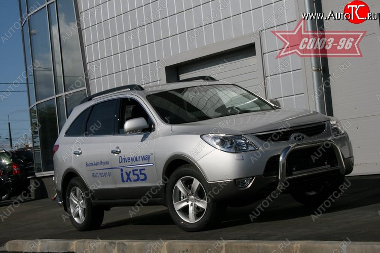 21 239 р. Защита переднего бампера Souz-96 (d76)  Hyundai IX55  EN (2006-2013)  с доставкой в г. Пермь