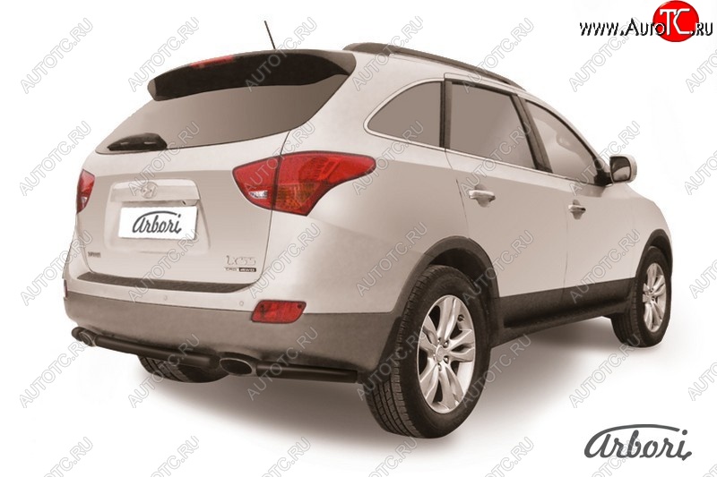 5 399 р. Защита заднего бампера Arbori (короткая, черная, 1 труба d57 mm). Hyundai IX55 EN (2006-2013)  с доставкой в г. Пермь
