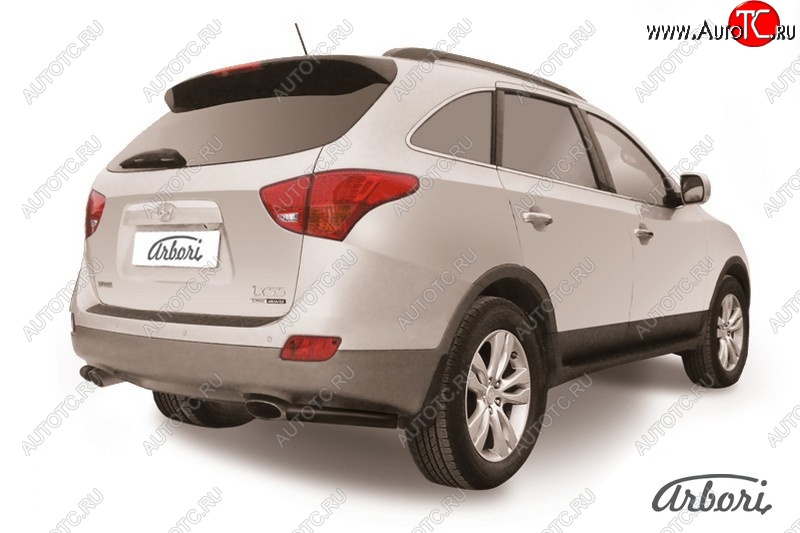 5 399 р. Защита заднего бампера Arbori (уголки, черная, 1 труба d57 mm). Hyundai IX55 EN (2006-2013)  с доставкой в г. Пермь