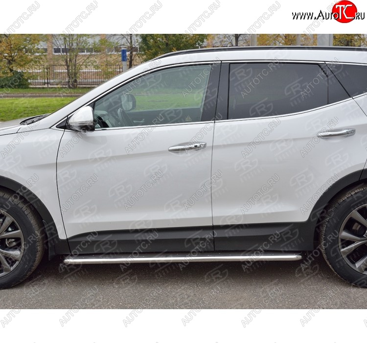 35 549 р. Широкая защита порогов с трубой диаметром 42 мм PREMIUM SLITKOFF v3  Hyundai Santa Fe  DM (2015-2019) рестайлинг  с доставкой в г. Пермь