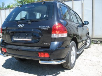 Защита заднего бампера из уголков d57 Slitkoff Hyundai Santa Fe  SM (2000-2012)