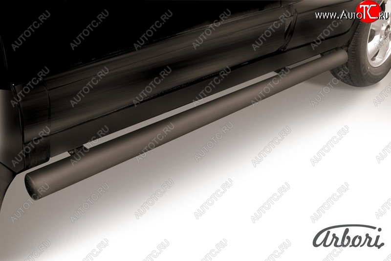 6 569 р. Защита штатных порогов Arbori (черная, d76 mm).  Hyundai Santa Fe  SM (2000-2012)  с доставкой в г. Пермь
