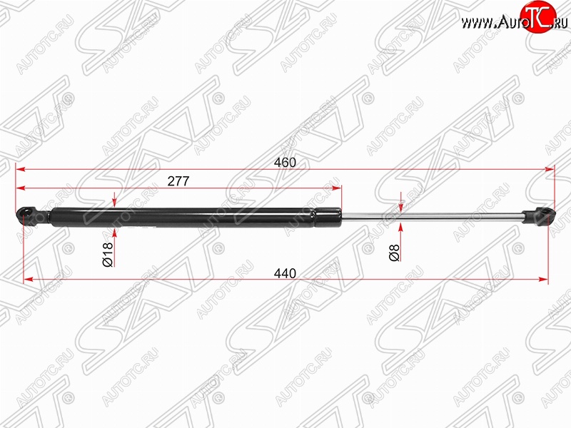 579 р. Упор капота SAT (газовый) Hyundai Santa Fe SM (2000-2012)  с доставкой в г. Пермь
