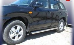 Защита порогов из круглой трубы диаметром 76 мм Slitkoff Hyundai Santa Fe  SM (2000-2012)