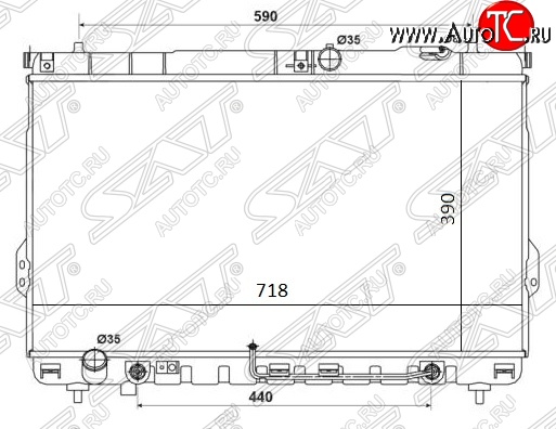 11 699 р. Радиатор двигателя SAT (трубчатый, DIESEL, АКПП) Hyundai Sonata EF рестайлинг ТагАЗ (2001-2013)  с доставкой в г. Пермь