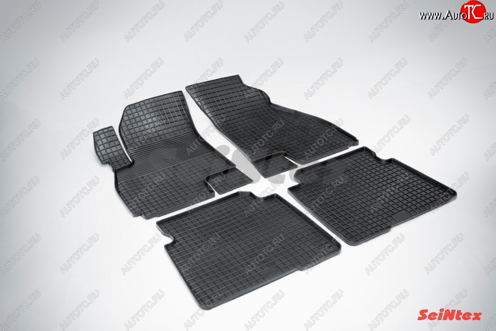 3 269 р. Износостойкие коврики в салон с рисунком Сетка SeiNtex Premium 4 шт. (резина)  Hyundai Santa Fe  SM (2000-2012)  с доставкой в г. Пермь