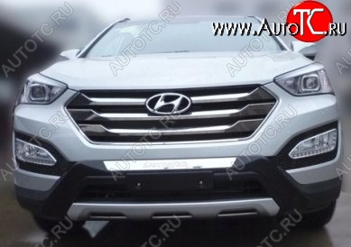 14 399 р. Накладка на передний бампер CT v2 Hyundai Santa Fe DM дорестайлинг (2012-2016) (Неокрашенная)  с доставкой в г. Пермь