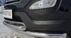 18 699 р. Защита переднего бампера (2 трубыØ63 мм, нержавейка) SLITKOFF  Hyundai Santa Fe  DM (2012-2016) дорестайлинг  с доставкой в г. Пермь. Увеличить фотографию 3