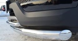 17 999 р. Защита переднего бампера (2 трубыØ76 и 42 мм, нержавейка) SLITKOFF  Hyundai Santa Fe  DM (2012-2016) дорестайлинг  с доставкой в г. Пермь. Увеличить фотографию 3