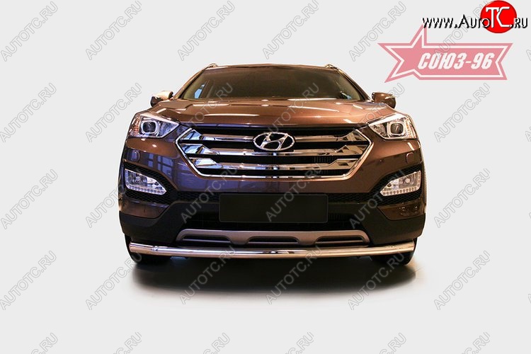 12 779 р. Защита переднего бампера одинарная Souz-96 (d60) Hyundai Santa Fe DM дорестайлинг (2012-2016)  с доставкой в г. Пермь