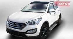 9 674 р. Пороги из алюминиевого профиля Souz-96  Hyundai Santa Fe  DM (2012-2016) дорестайлинг  с доставкой в г. Пермь. Увеличить фотографию 2