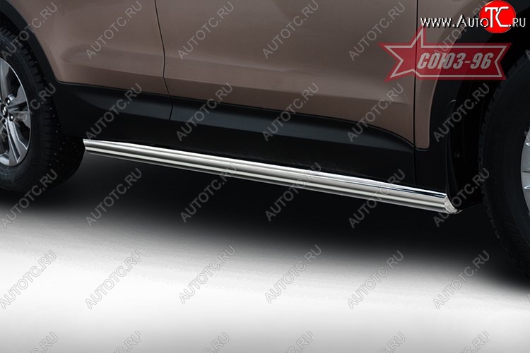 15 389 р. Защита порогов из овальной трубы Souz-96 (d75х42) Hyundai Santa Fe DM дорестайлинг (2012-2016)  с доставкой в г. Пермь