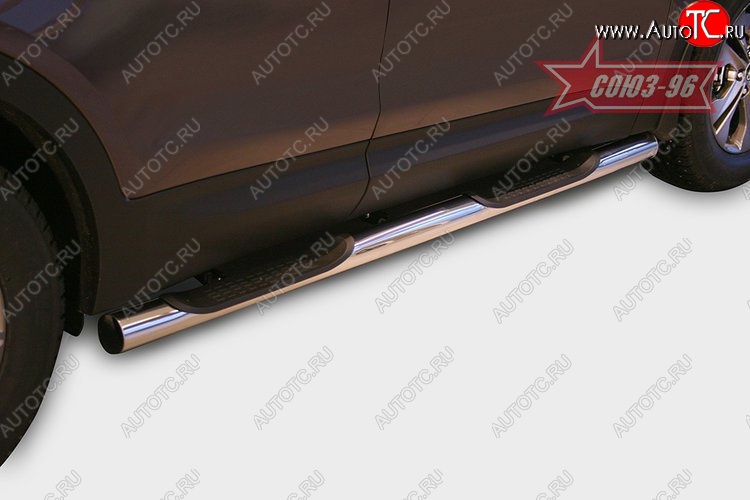 16 199 р. Защита порогов с проступью Souz-96 (d76) Hyundai Santa Fe DM дорестайлинг (2012-2016)  с доставкой в г. Пермь