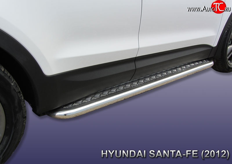 16 799 р. Широкая защита порогов с трубой диаметром 57 мм Slitkoff  Hyundai Santa Fe  DM (2012-2016) дорестайлинг  с доставкой в г. Пермь