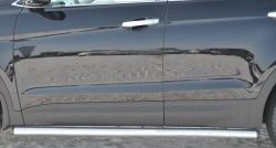70 999 р. Защита порогов из круглой трубы диаметром 63 мм Russtal Hyundai Santa Fe DM дорестайлинг (2012-2016) (Защита порогов с со скосами на торцах (вариант 1))  с доставкой в г. Пермь. Увеличить фотографию 5