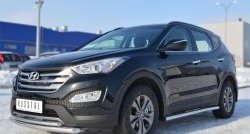 70 999 р. Защита порогов из круглой трубы диаметром 63 мм Russtal Hyundai Santa Fe DM дорестайлинг (2012-2016) (Защита порогов с со скосами на торцах (вариант 1))  с доставкой в г. Пермь. Увеличить фотографию 8