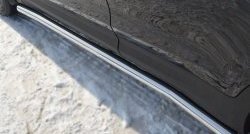 70 999 р. Защита порогов из круглой трубы диаметром 63 мм Russtal Hyundai Santa Fe DM дорестайлинг (2012-2016) (Защита порогов с со скосами на торцах (вариант 1))  с доставкой в г. Пермь. Увеличить фотографию 11