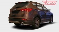 Защита заднего бампера из боковых уголков Souz-96 (d42) Hyundai Santa Fe  DM (2012-2016) дорестайлинг