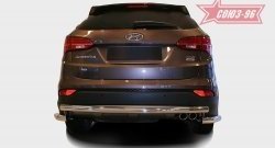 Защита заднего бампера Souz-96 (d60) Hyundai Santa Fe  DM (2012-2016) дорестайлинг
