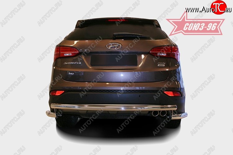 10 169 р. Защита заднего бампера Souz-96 (d60)  Hyundai Santa Fe  DM (2012-2016) дорестайлинг  с доставкой в г. Пермь