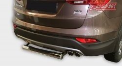 Защита заднего бампера с проступью Souz-96 (d76) Hyundai Santa Fe  DM (2012-2016) дорестайлинг