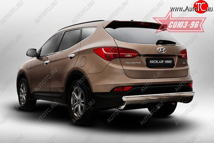 12 419 р. Овальная защита заднего бампера диаметром 75х42 мм Souz-96  Hyundai Santa Fe  DM (2012-2016) дорестайлинг  с доставкой в г. Пермь