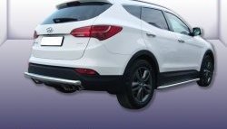 Защита заднего бампера из длинной трубы диаметром 57 мм Slitkoff Hyundai Santa Fe  DM (2012-2016) дорестайлинг