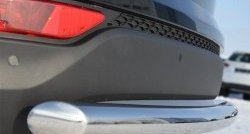 15 949 р. Одинарная защита заднего бампера из трубы диаметром 63 мм SLITKOFF  Hyundai Santa Fe  DM (2012-2016) дорестайлинг  с доставкой в г. Пермь. Увеличить фотографию 2