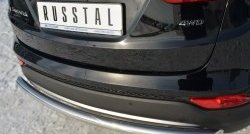 15 949 р. Одинарная защита заднего бампера из трубы диаметром 63 мм SLITKOFF  Hyundai Santa Fe  DM (2012-2016) дорестайлинг  с доставкой в г. Пермь. Увеличить фотографию 3