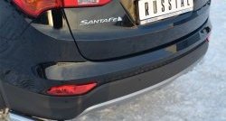 12 999 р. Защита заднего бампера (Ø63 мм уголки, нержавейка) SLITKOFF  Hyundai Santa Fe  DM (2012-2016) дорестайлинг  с доставкой в г. Пермь. Увеличить фотографию 2