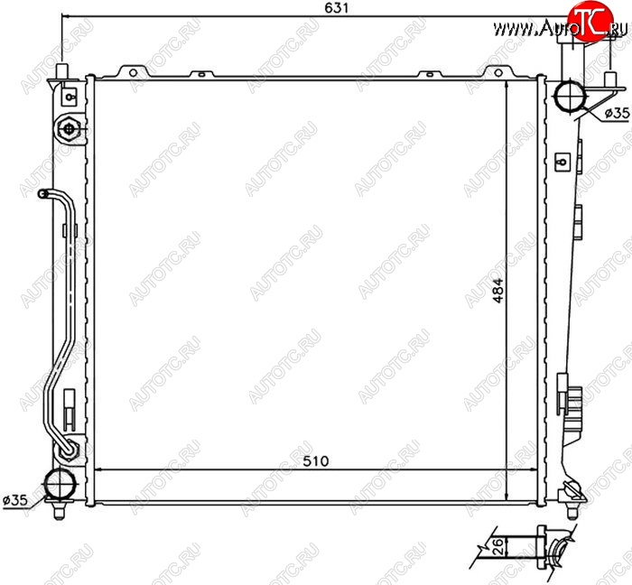 8 199 р. Радиатор двигателя (пластинчатый, 2.2TD, МКПП/АКПП) SAT Hyundai Santa Fe DM дорестайлинг (2012-2016)  с доставкой в г. Пермь