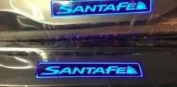 5 349 р. Накладки на порожки автомобиля СТ v2 Hyundai Santa Fe DM дорестайлинг (2012-2016)  с доставкой в г. Пермь. Увеличить фотографию 2